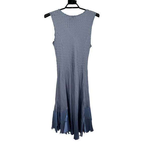 Komarov dress beaded v neck charmeuse chiffon sleeveless blue size X-Large XL - Picture 4 of 7